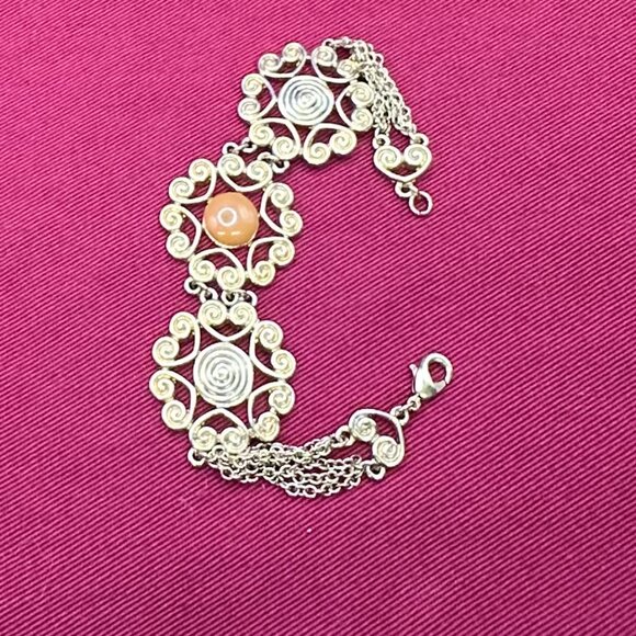 Monet Gold-Tone Swirl Heart Design Medallion Bracelet - Picture 10 of 15